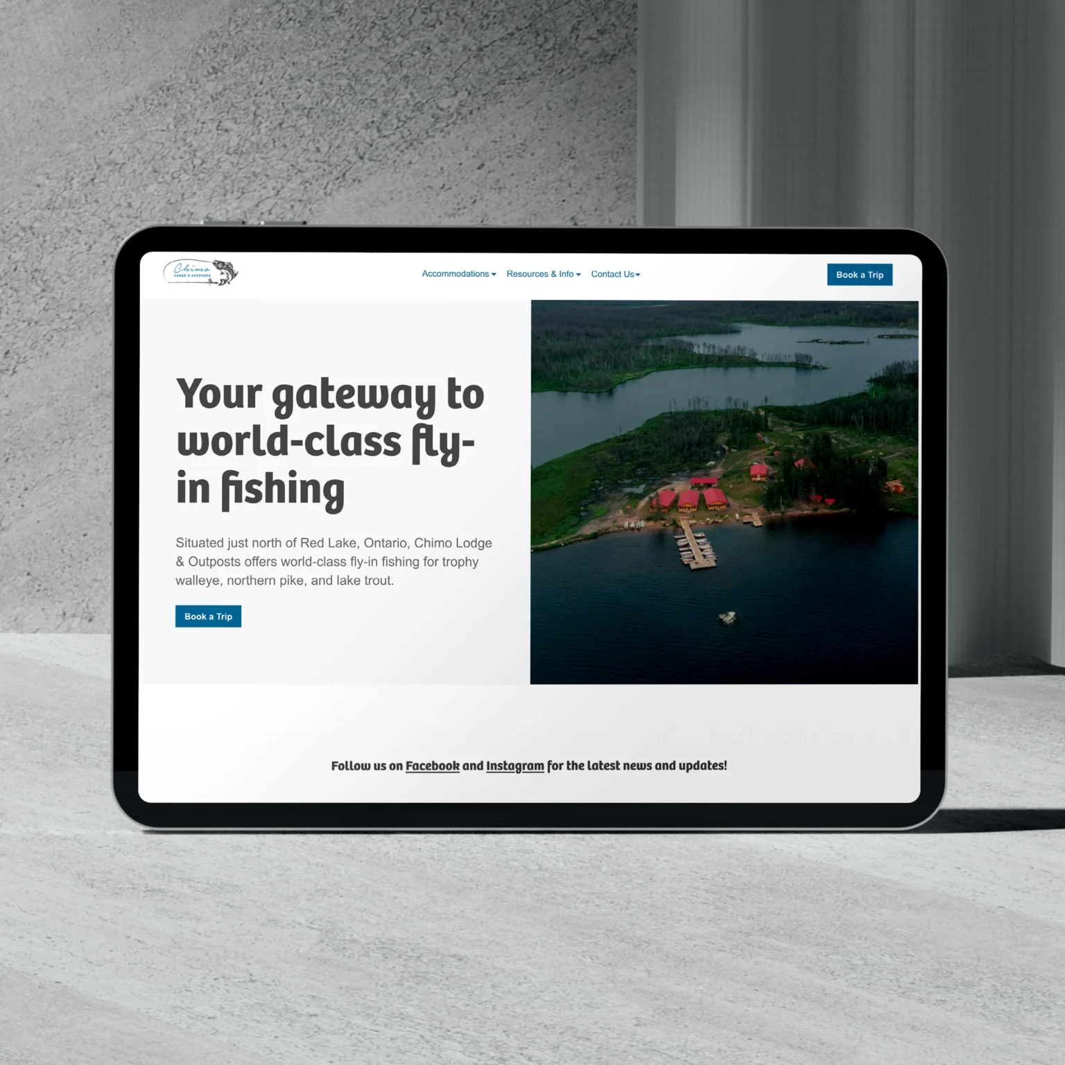 Responsive marketing website for Chimo Lodge & Outposts